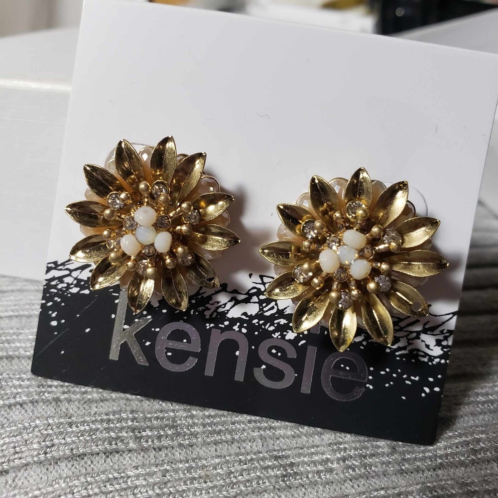 Kensie Gold Tone Fashion Jewelry Fashion Pierced Earrings NWT
